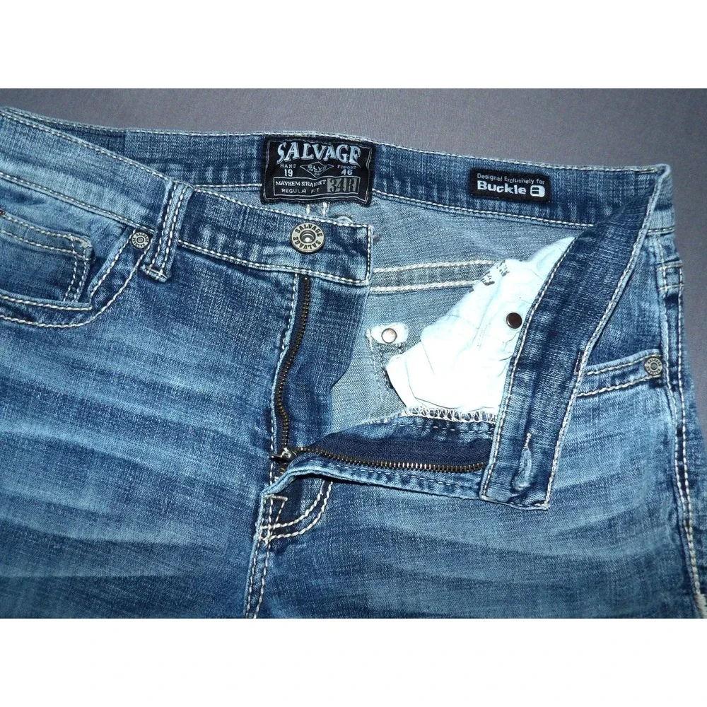 SALVAGE For BUCKLE Regular Fit MAYHEM Straight Leg Jeans Men's 34 X 32